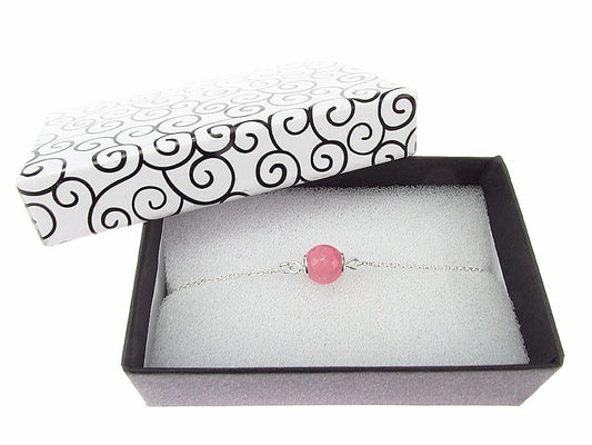 Bratara argint cu jad roz fatetat - GlamBazaar.ro