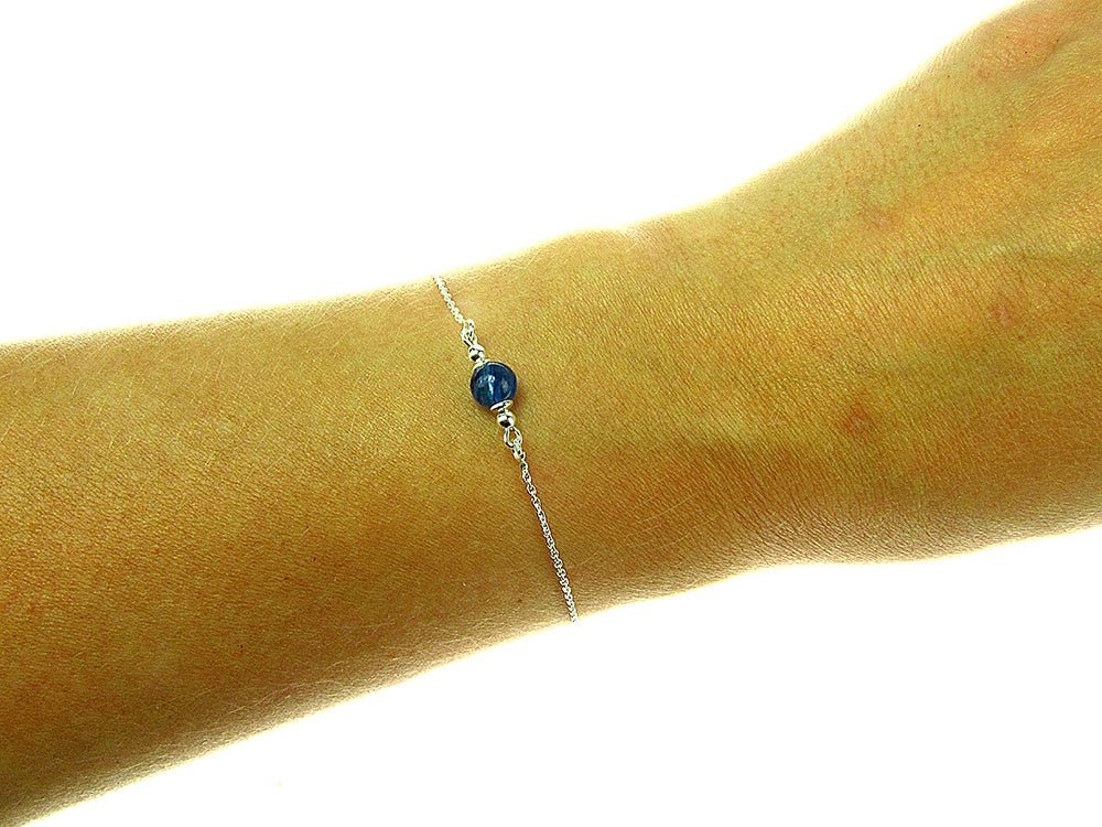 Bratara argint cu Kianit natural 6 MM - GlamBazaar.ro