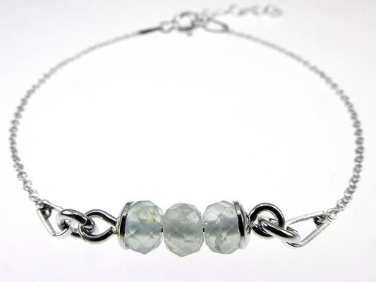 Bratara argint fetite cu acvamarin fatetat natural - GlamBazaar.ro