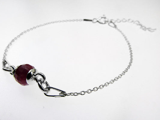 Bratara argint fetite cu rubin fatetat natural - GlamBazaar.ro