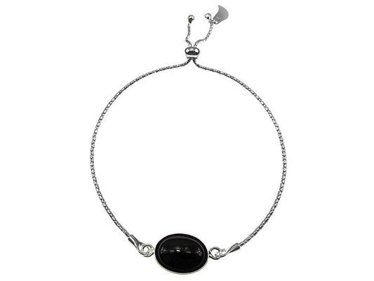 Bratara argint reglabila cu onix oval 14x10 MM - GlamBazaar.ro