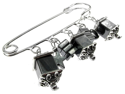 Brosa ac de siguranta supradimensionat hematit - GlamBazaar.ro