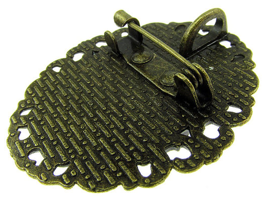 Brosa/pandantiv bronz antic cu ochi de tigru natural - GlamBazaar.ro