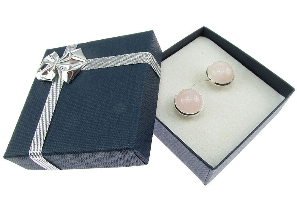 Butoni camasa cuart roz natural 12 mm - GlamBazaar.ro