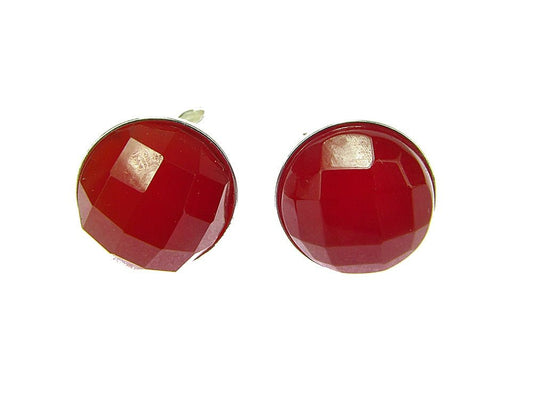 Cercei argint cu carneol fatetat 8 MM - GlamBazaar.ro