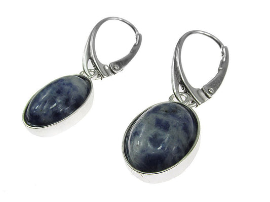 Cercei argint cu sodalit natural 14x10 MM - GlamBazaar.ro