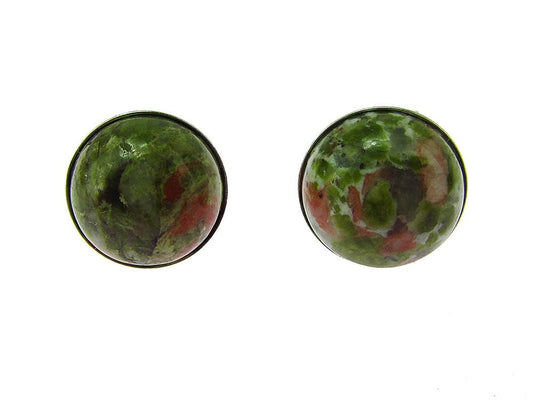 Cercei argint cu unakit natural 10 MM - GlamBazaar.ro