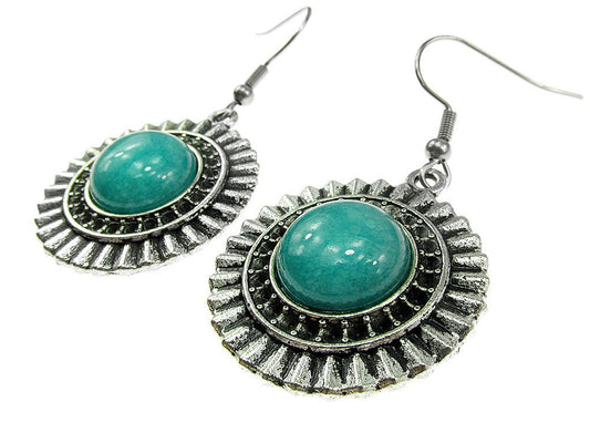 Cercei candelabru model raze cu angelit natural - GlamBazaar.ro