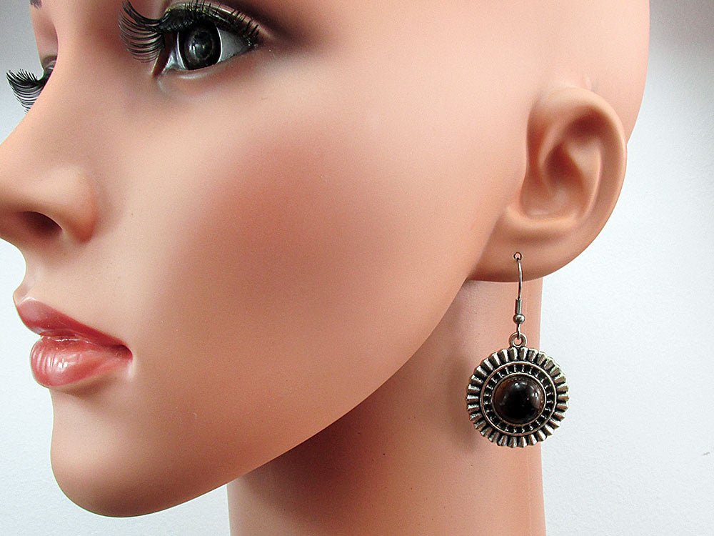 Cercei candelabru model raze cu ochi de tigru natural - GlamBazaar.ro