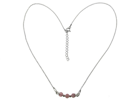 Colier argint cu turmalina roz naturala - GlamBazaar.ro