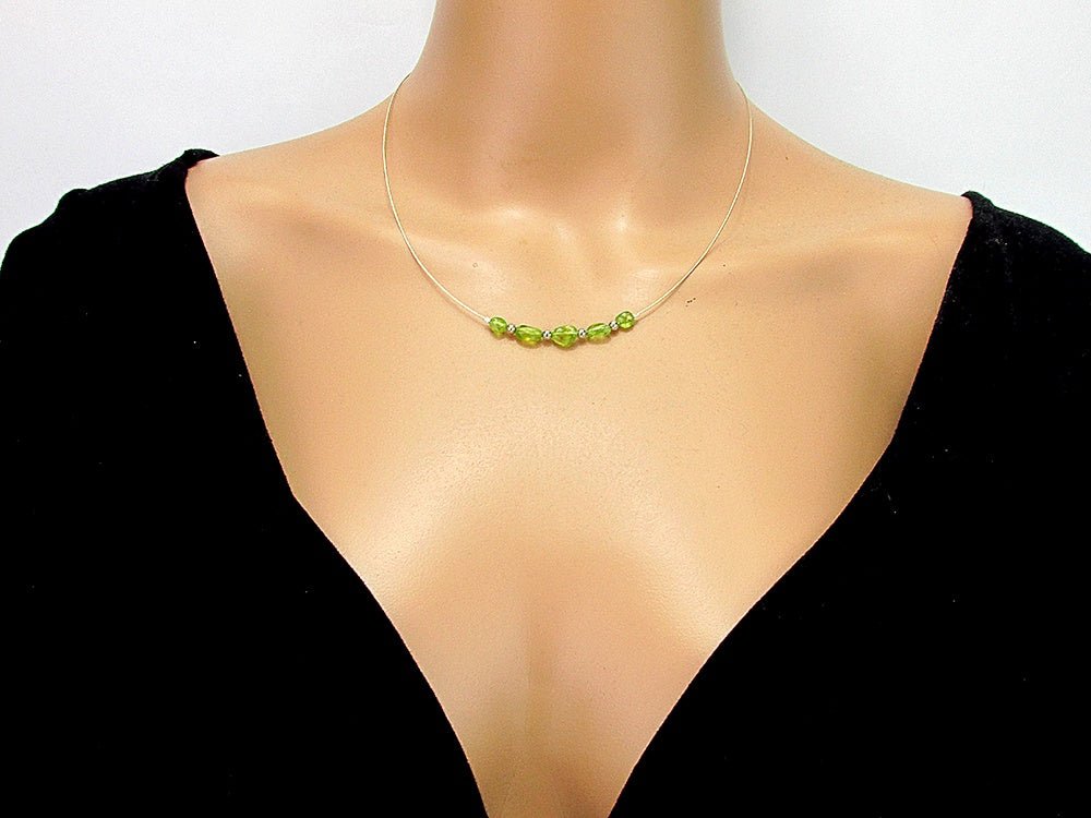 Colier fir argint cu peridot - GlamBazaar.ro