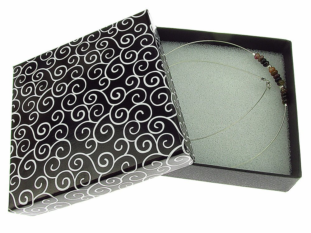 Colier fir argint cu turmalina curcubeu 2A - GlamBazaar.ro