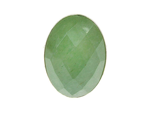 Inel argint reglabil cu aventurin natural fatetat 18x13 MM - GlamBazaar.ro