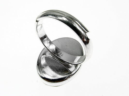 Inel argint reglabil cu onix natural fatetat 18x13 MM - GlamBazaar.ro