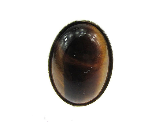 Inel argint reglabil ochi de tigru 18x13 MM - GlamBazaar.ro