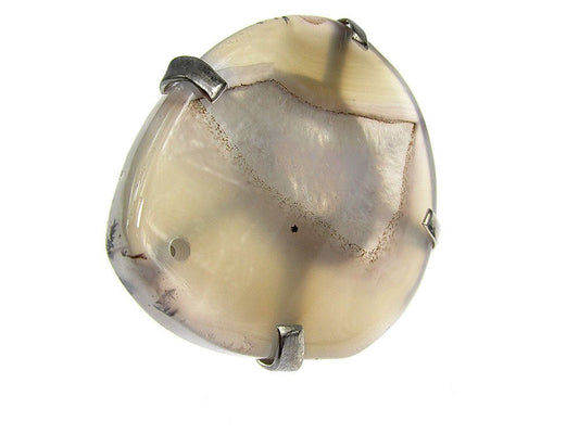 Inel reglabil statement masiv cu agat gri natural A - GlamBazaar.ro