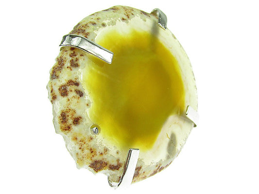 Inel reglabil statement masiv cu agata galbena naturala M - GlamBazaar.ro