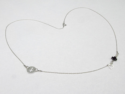 Lantisor argint cruciulita hematit natural - GlamBazaar.ro