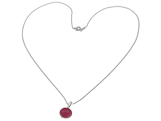 Lantisor argint cu pandantiv mic jad roz 10 MM - GlamBazaar.ro