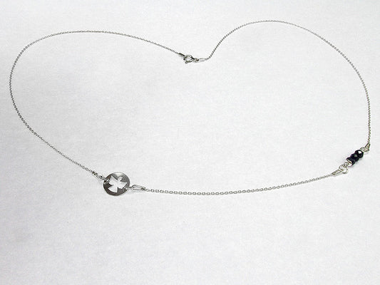 Lantisor argint ingeras si safir natural - GlamBazaar.ro