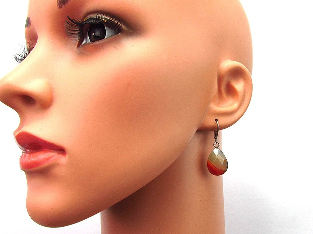 Set bijuterii dama carneol si malachit - GlamBazaar.ro