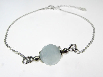 Bratara argint cu acvamarin natural - GlamBazaar.ro