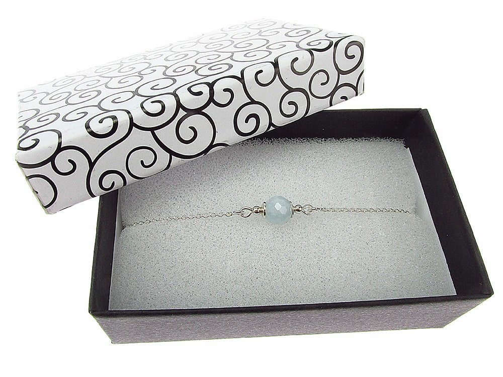 Bratara argint cu acvamarin natural - GlamBazaar.ro