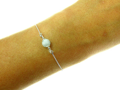 Bratara argint cu acvamarin natural - GlamBazaar.ro