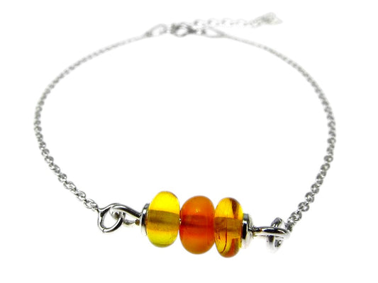 Bratara argint cu chihlimbar natural - GlamBazaar.ro