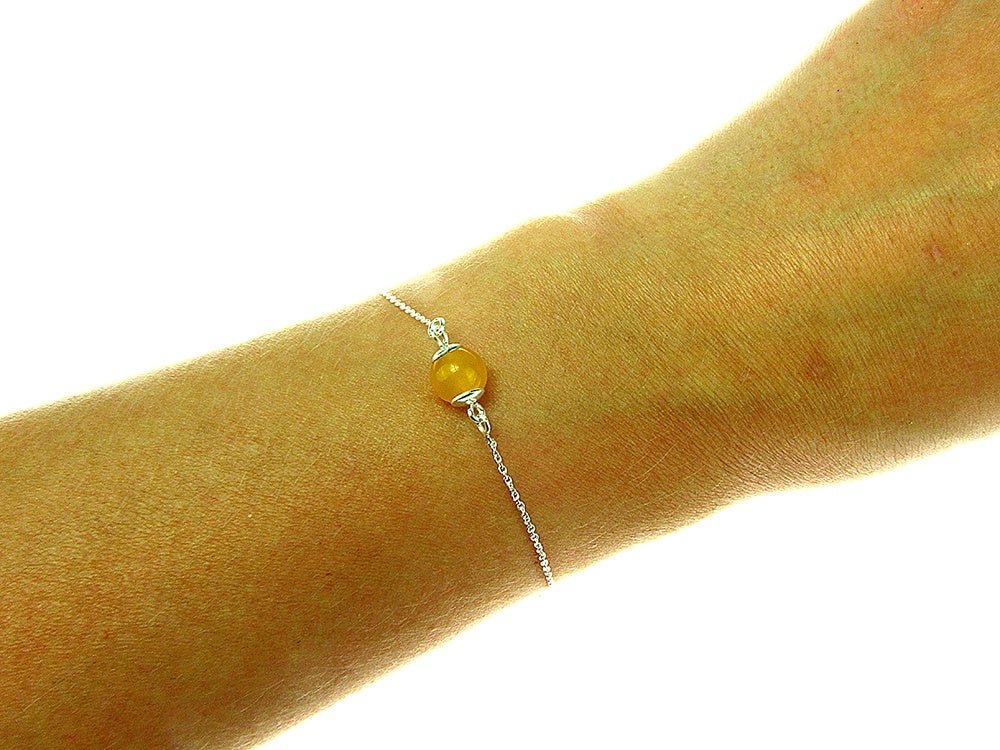 Bratara argint cu jad galben - GlamBazaar.ro