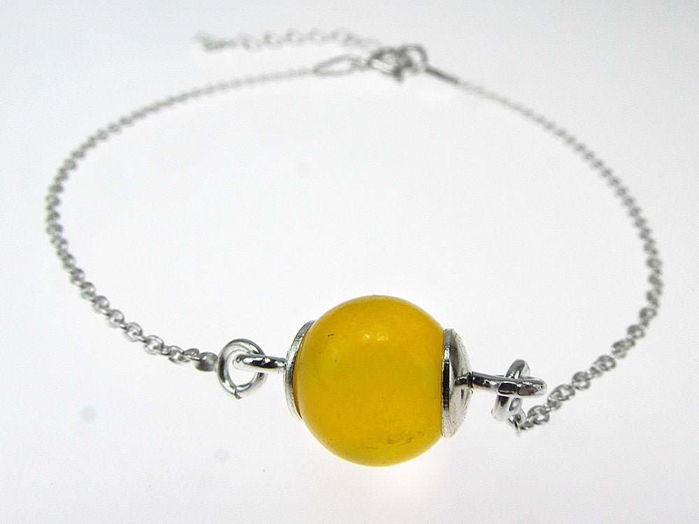 Bratara argint cu jad galben - GlamBazaar.ro