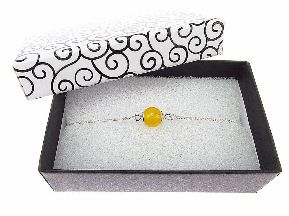 Bratara argint cu jad galben - GlamBazaar.ro