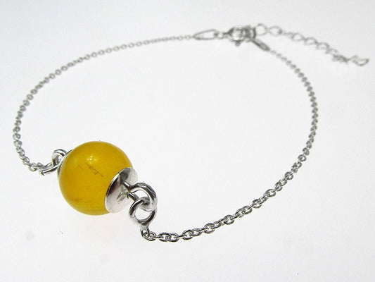 Bratara argint cu jad galben - GlamBazaar.ro