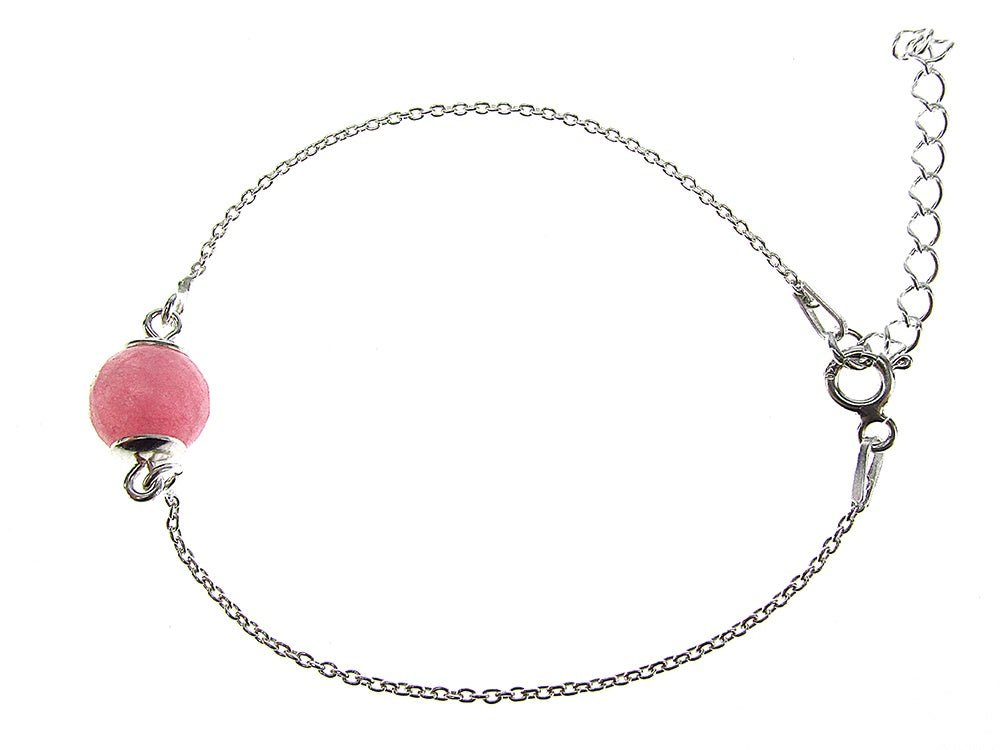 Bratara argint cu jad roz fatetat - GlamBazaar.ro