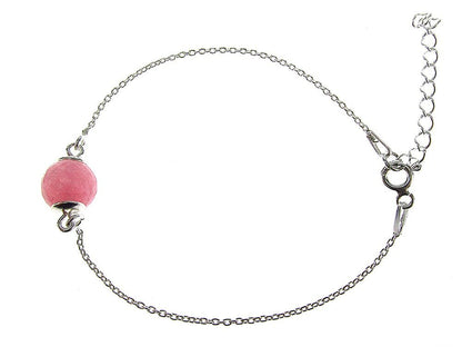 Bratara argint cu jad roz fatetat - GlamBazaar.ro