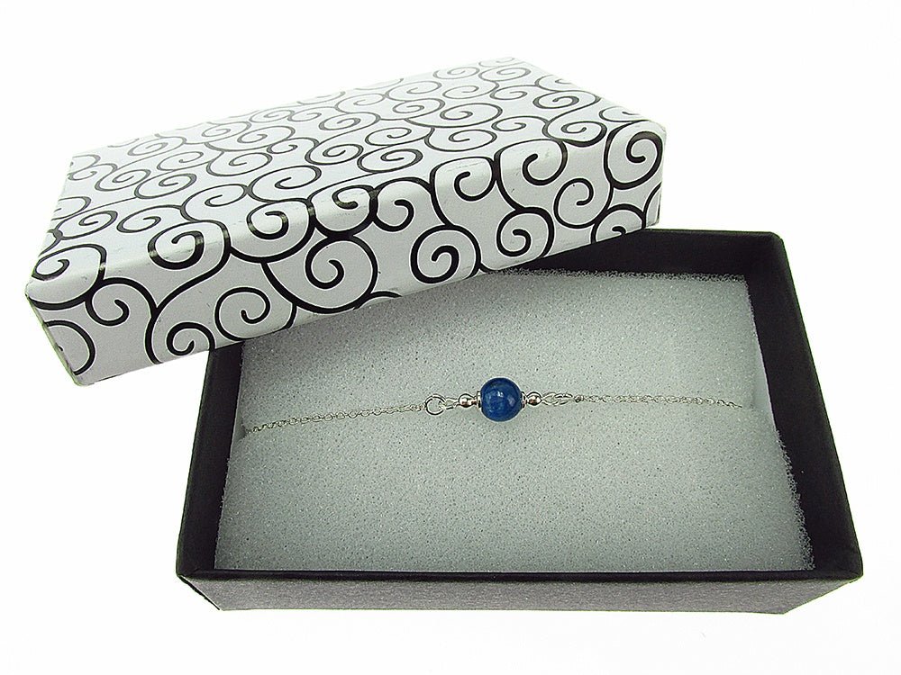 Bratara argint cu Kianit natural 6 MM - GlamBazaar.ro