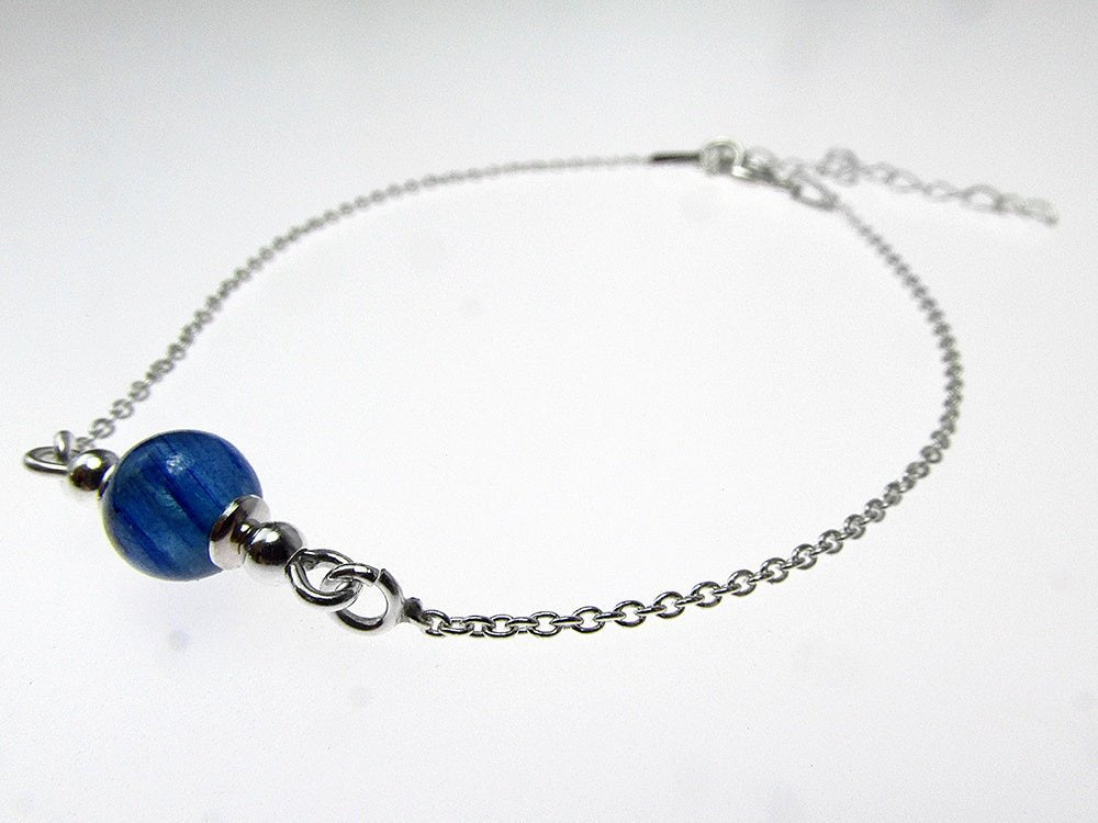 Bratara argint cu Kianit natural 6 MM - GlamBazaar.ro