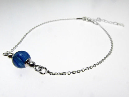 Bratara argint cu Kianit natural 6 MM - GlamBazaar.ro