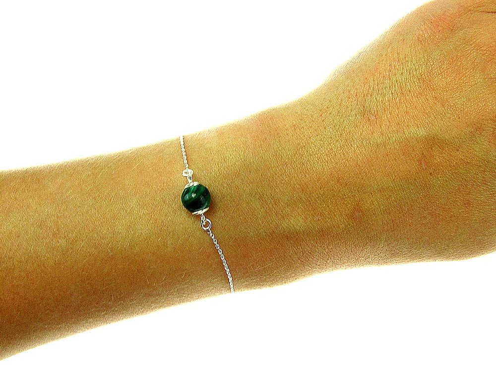 Bratara argint cu malachit natural - GlamBazaar.ro