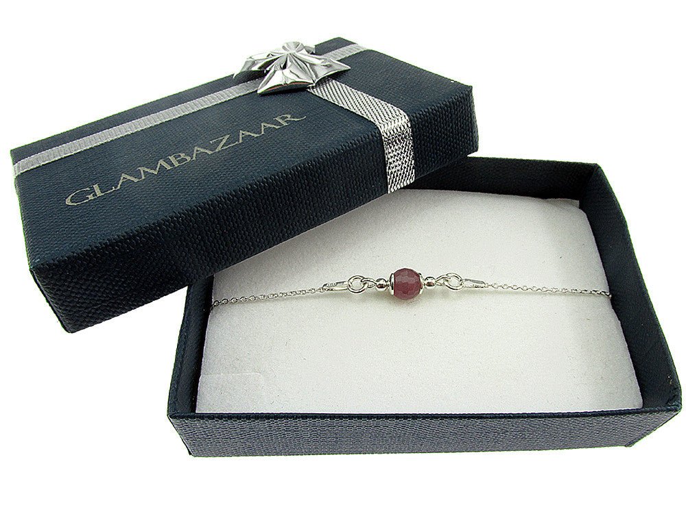 Bratara argint cu rubin natural 6 MM - GlamBazaar.ro