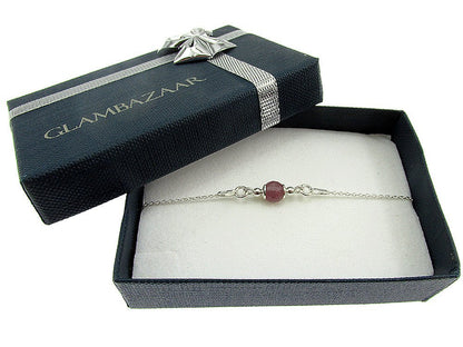 Bratara argint cu rubin natural 6 MM - GlamBazaar.ro