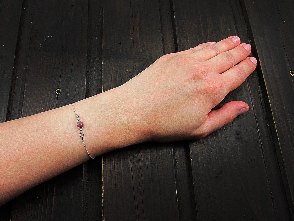 Bratara argint cu rubin natural 6 MM - GlamBazaar.ro