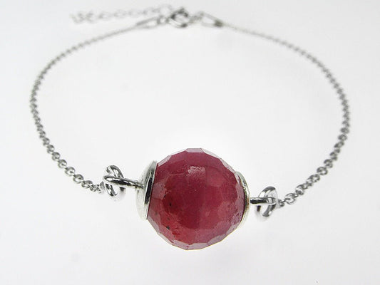 Bratara argint cu rubin natural 8 MM - GlamBazaar.ro