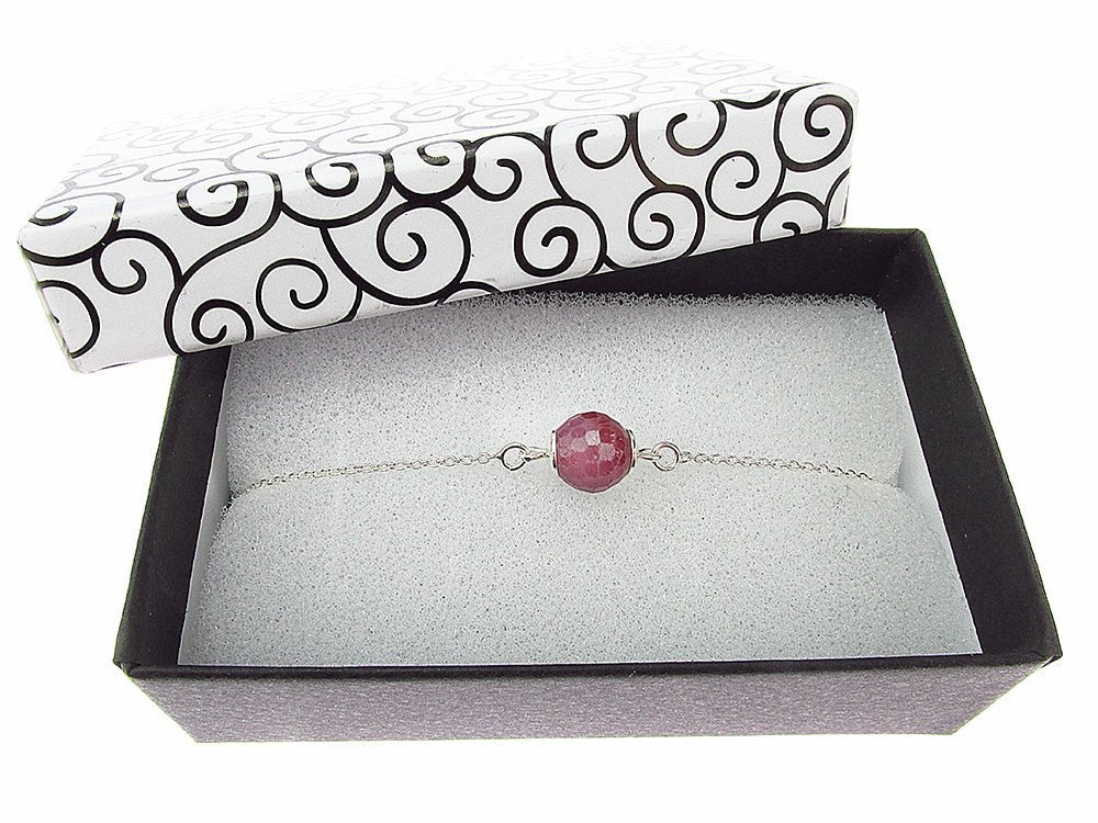 Bratara argint cu rubin natural 8 MM - GlamBazaar.ro