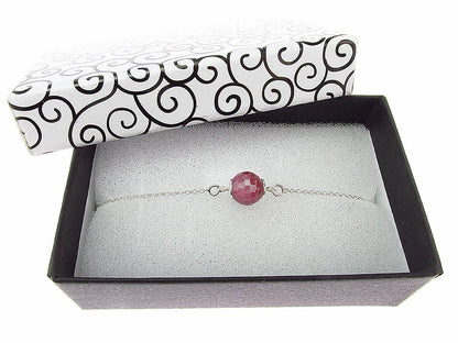 Bratara argint cu rubin natural 8 MM - GlamBazaar.ro