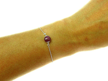 Bratara argint cu rubin natural 8 MM - GlamBazaar.ro