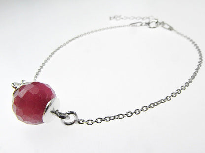 Bratara argint cu rubin natural 8 MM - GlamBazaar.ro