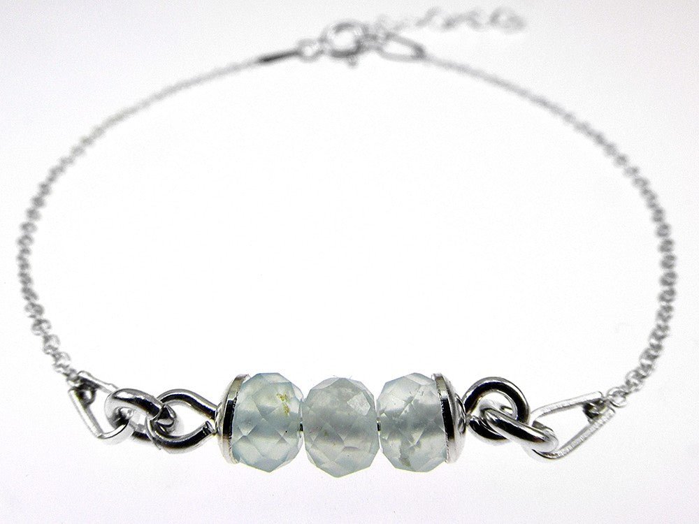 Bratara argint fetite cu acvamarin fatetat natural - GlamBazaar.ro