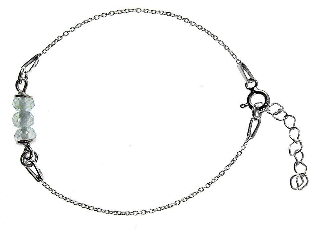 Bratara argint fetite cu acvamarin fatetat natural - GlamBazaar.ro