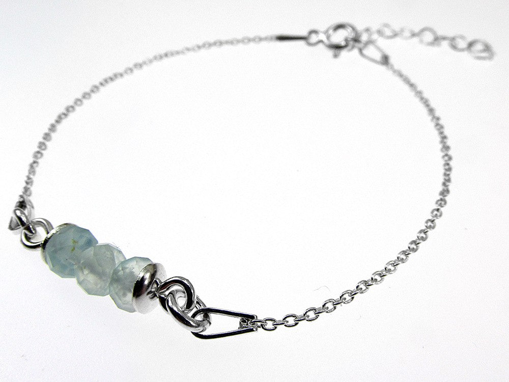 Bratara argint fetite cu acvamarin fatetat natural - GlamBazaar.ro